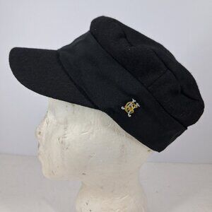Juicy Couture House of Couture Juicy Black Wool Ribbon Newsboy Cap Hat